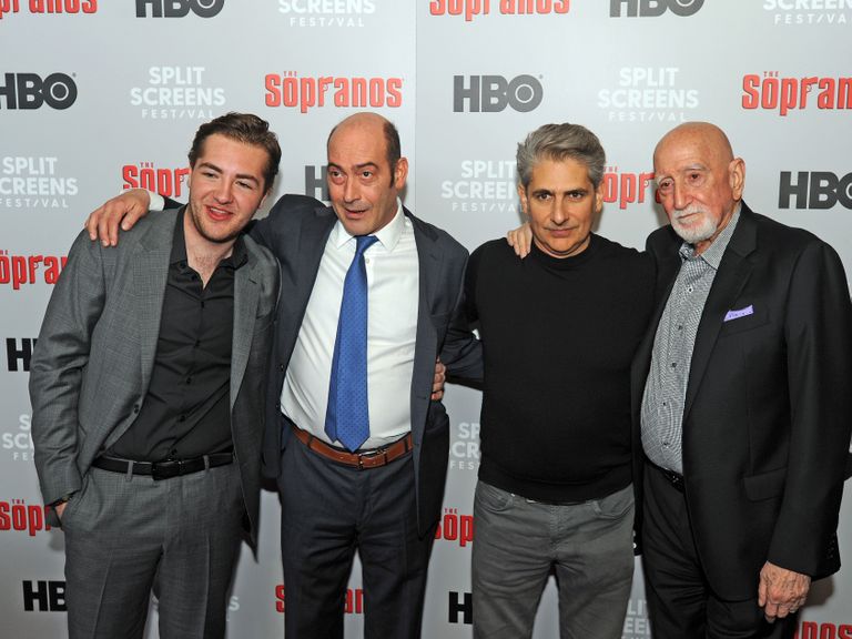 Michael Gandolfini, John Ventimiglia, Michael Imperioli ja Dominic Chianese jaanuaris 2019 «Sopranode» 20. juubelil.