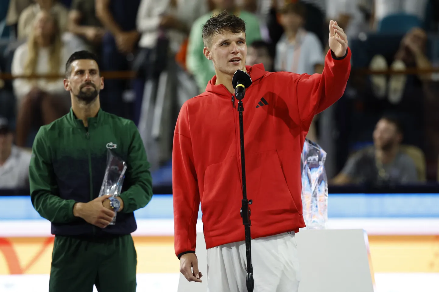 Novaks Džokovičs un Jakubs Menšiks.
