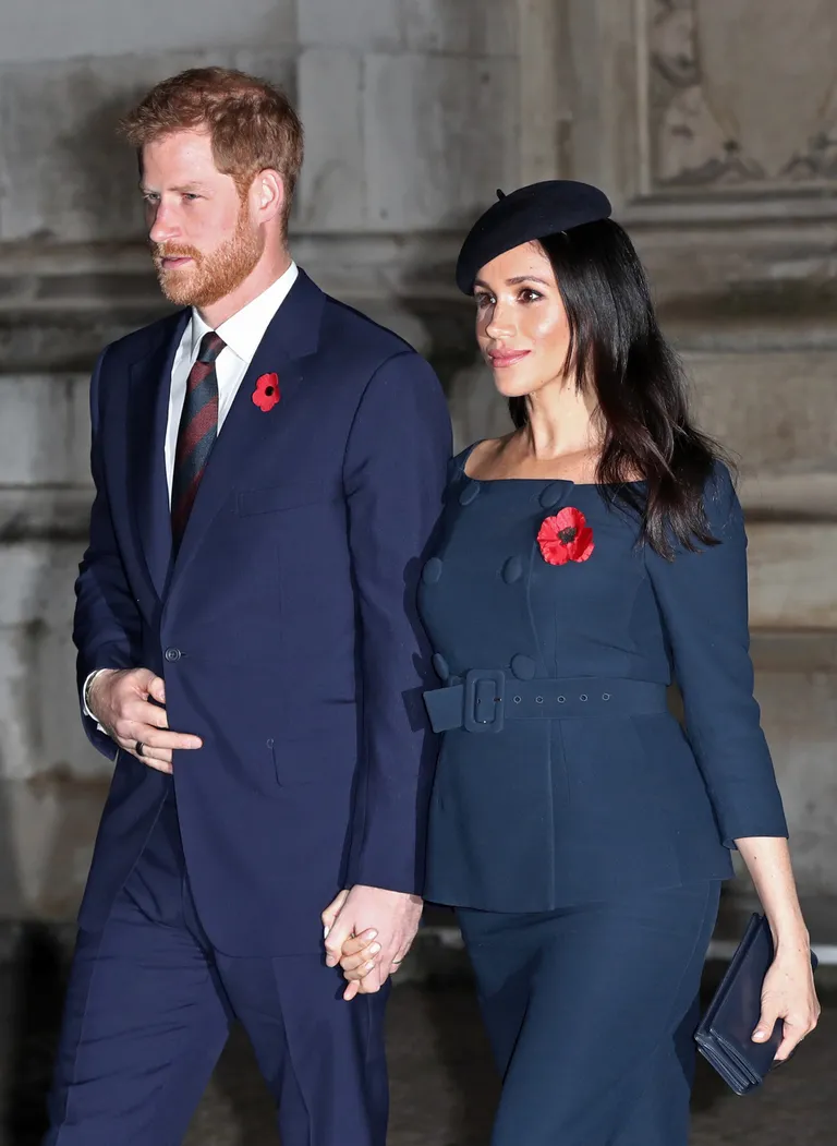 Prints Harry ja Sussexi hertsoginna Meghan novembris Esimese maailmasõja lõpu aastapäevasündmusel Londonis