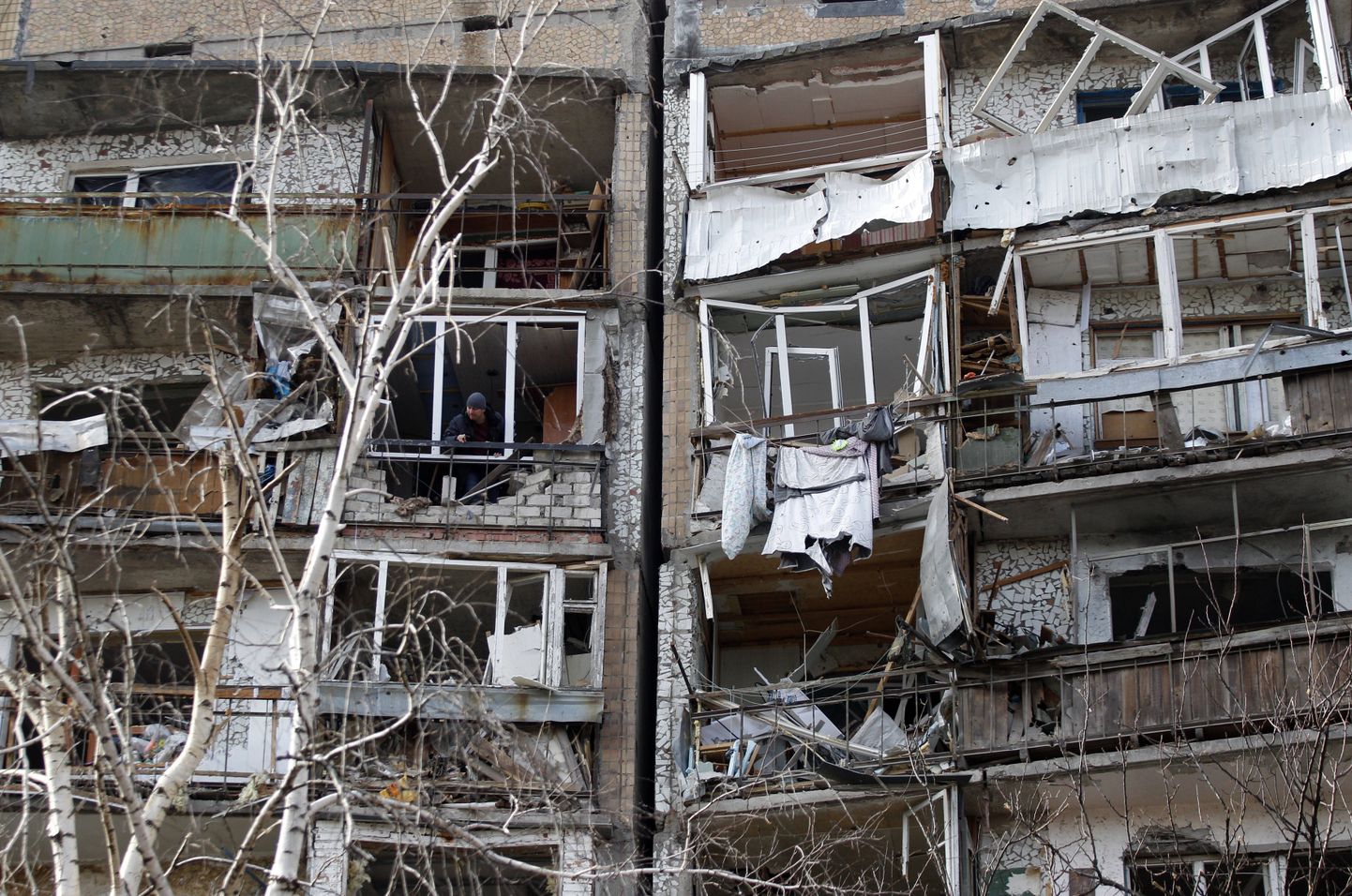 Izpostītas mājas Luhanskā.