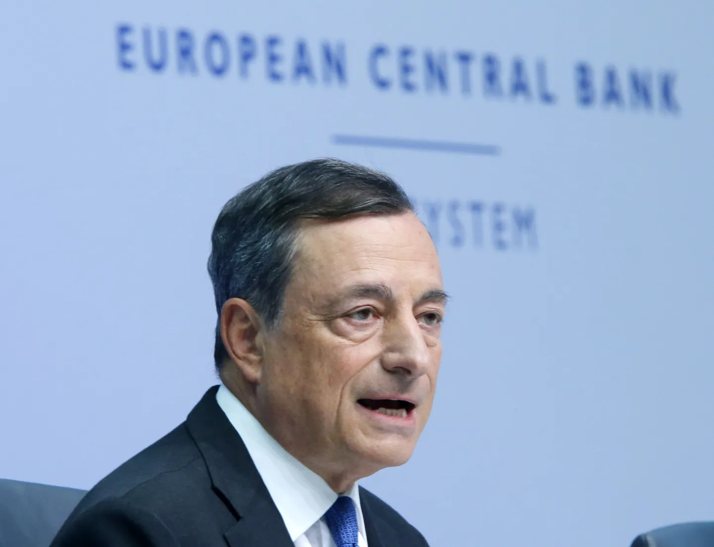 Euroopa Keskpanga president Mario Draghi pressikonverentsil Frankfurdis.