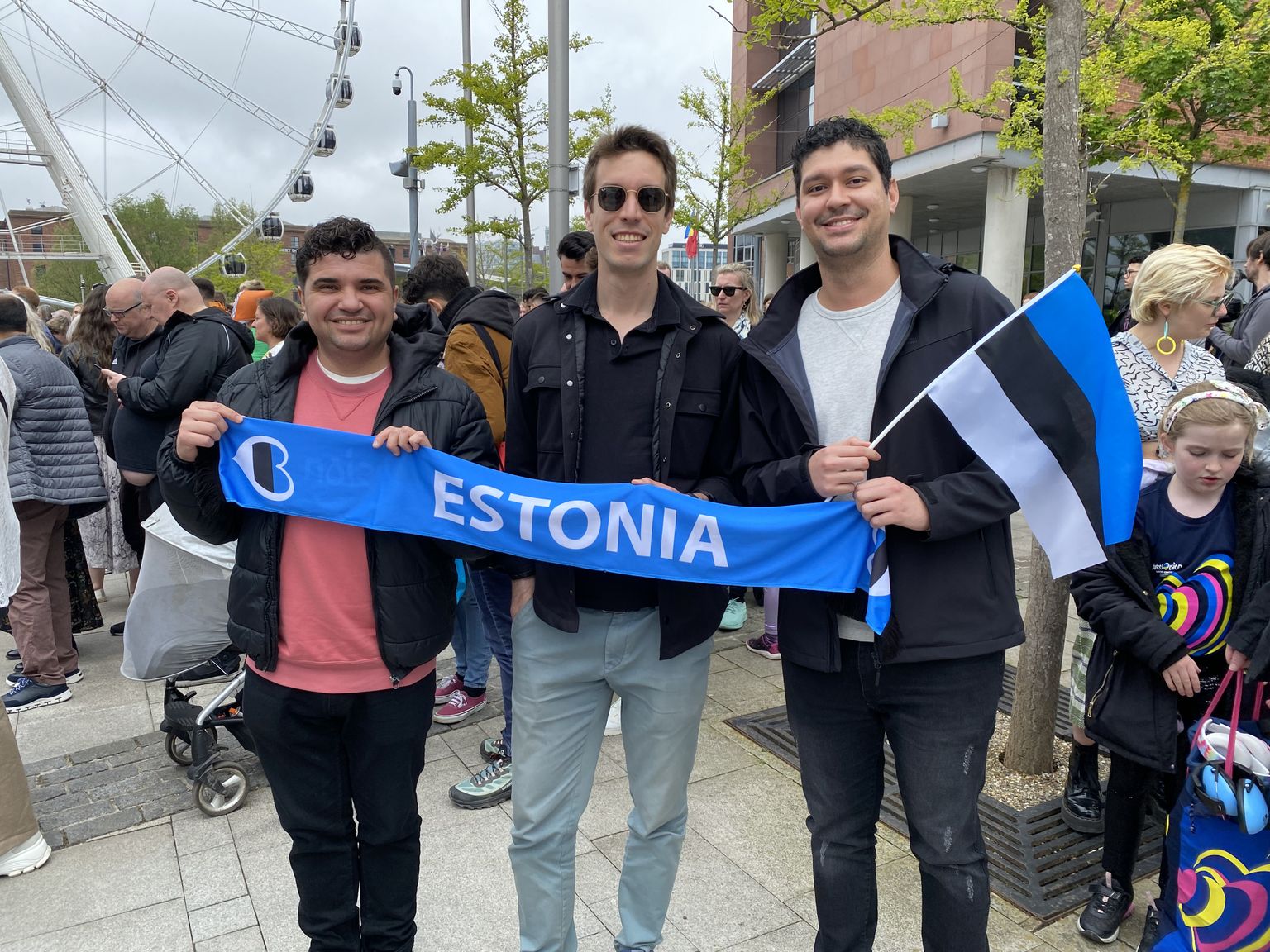Brasiiliast pärit, kuid Eestis elavad Eurovisioonifännid. Vasakult: Alvaro, Pedro, Dennys