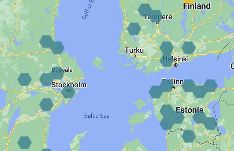 Flood Hubi kaardil on näha ka Eestis kaetud piirkonnad.