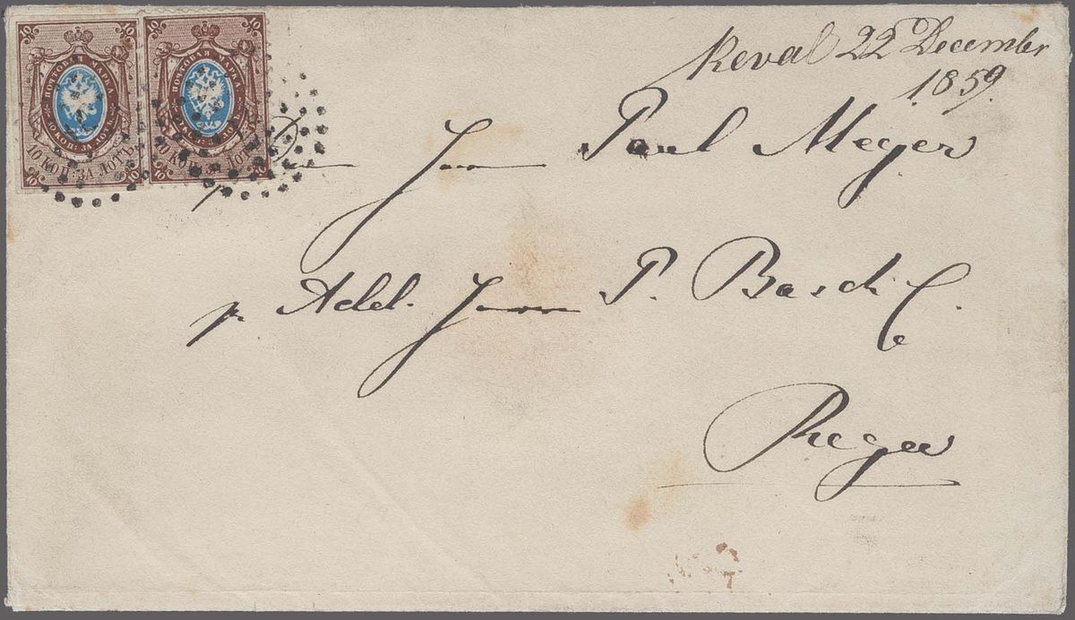 1859. aastal Revalist Riiga saadetud kiri maksis oksjonil 90 000 eurot