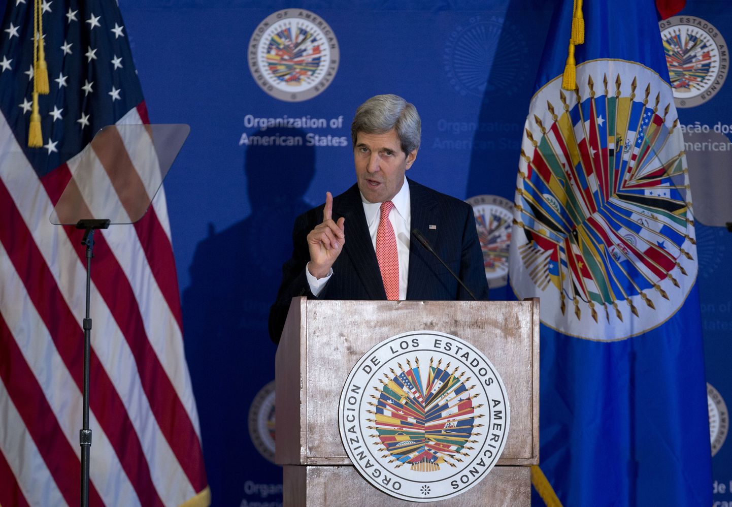 USA riigisekretär John Kerry Ameerika Riikide Ühenduse (OAS) peaassamblee kohtumisel.