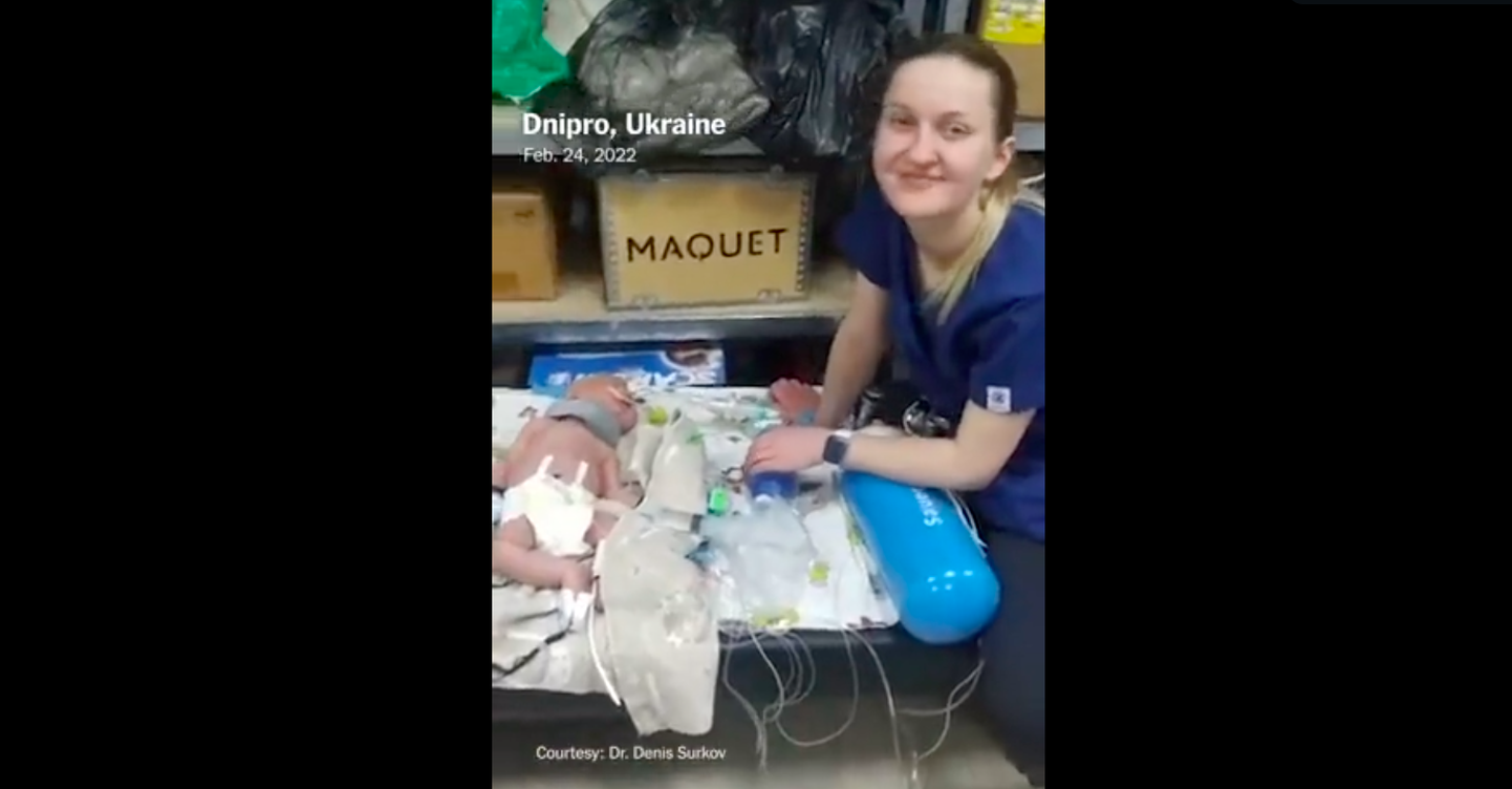 Kaader Ukraina lastehaigla ajutisest pommivarjendist.