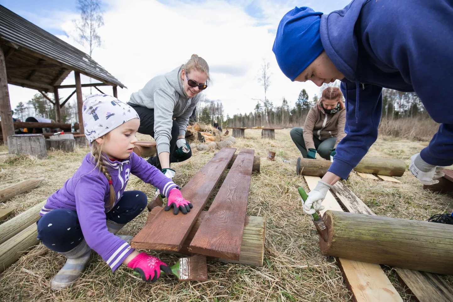 Talgud Väätsa vallas, rabasse laudtee ehitus