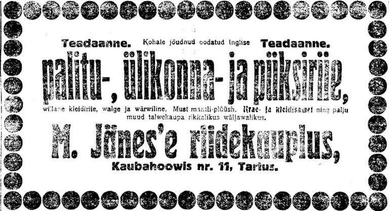 Reklaam Postimehes 1921