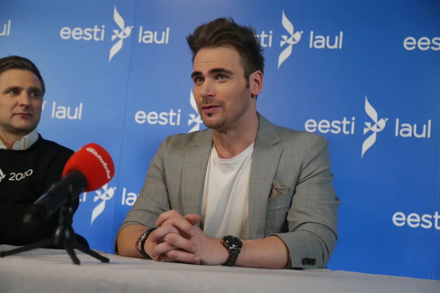 Уку Сувисте на пресс-конференции победителя Eesti Laul-2020