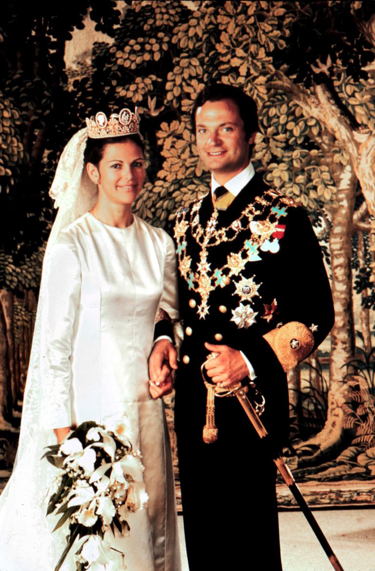 Kuningas Carl XVI Gustaf ja kuninganna Silvia oma pulmapäeval