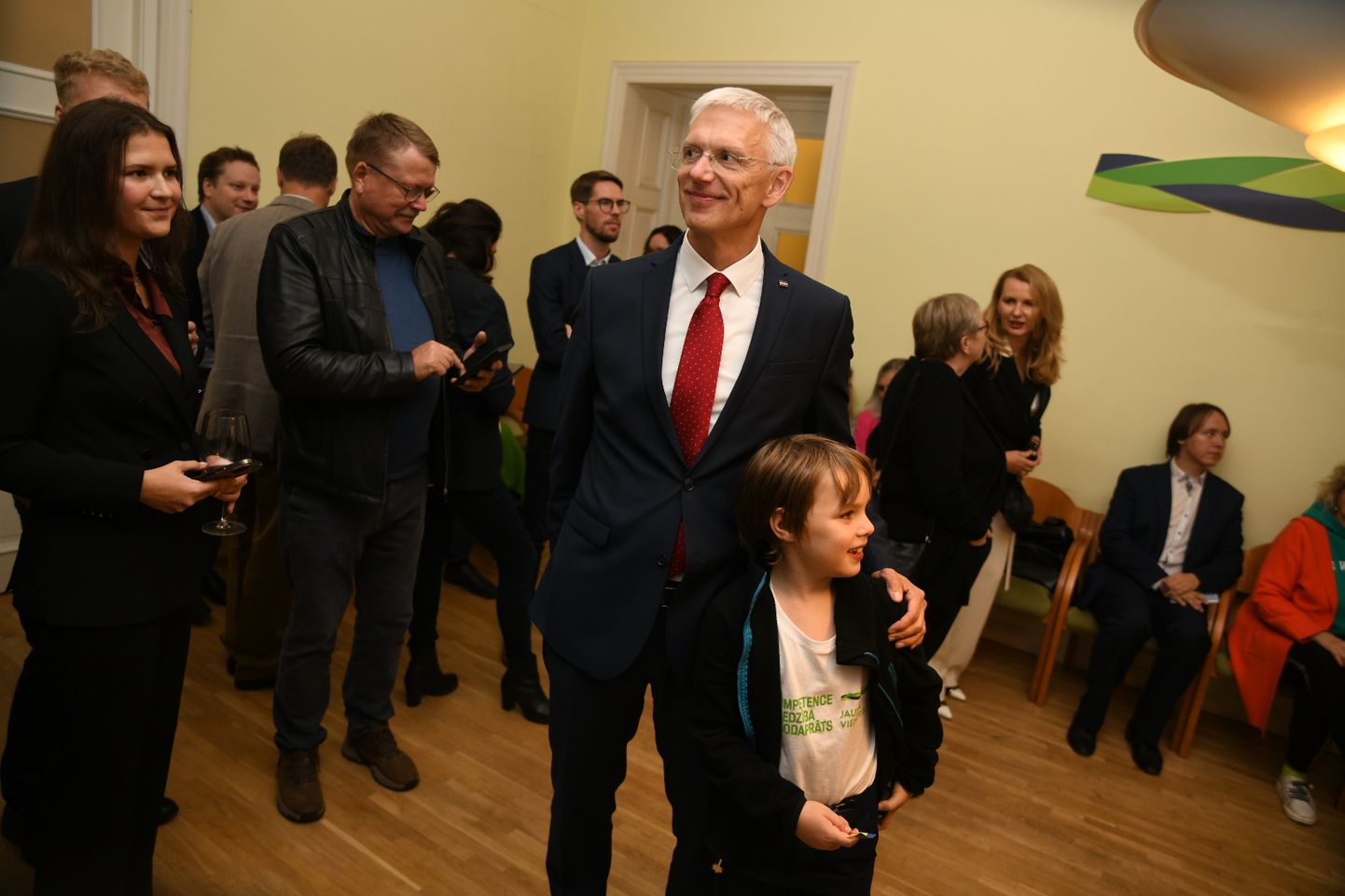 Кришьянис Кариньш в штабе "Нового Единства" ждет результатов выборов