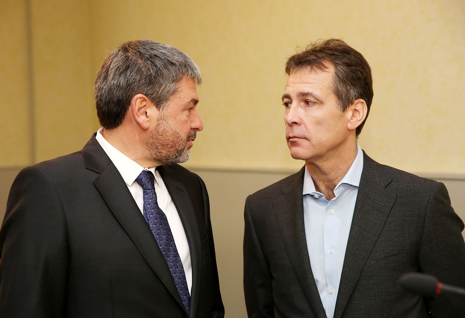 Эстонский предприниматель Олег Осиновский (слева) и бывший председатель правления Latvijas dzelzceļš Угис Магонис