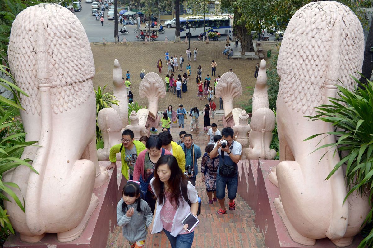 Hiina turistid Kambodžas.