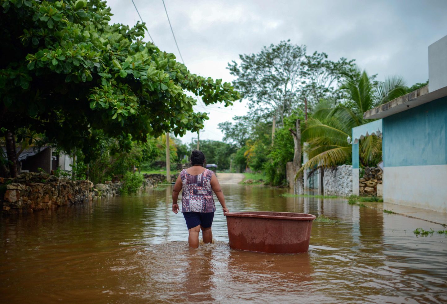 Cristobali põhjustatud üleujutus Mehhikos asuvas Tecohis.