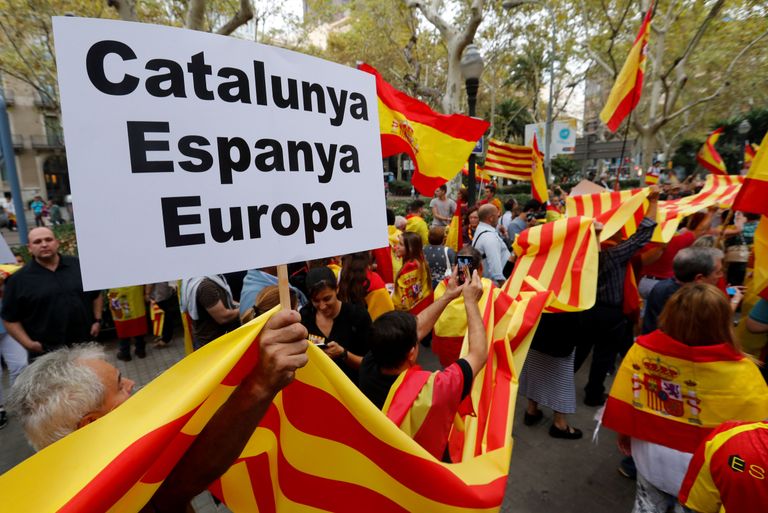 Hispaania-meelsed katalaanid meelt avaldamas / Scanpix