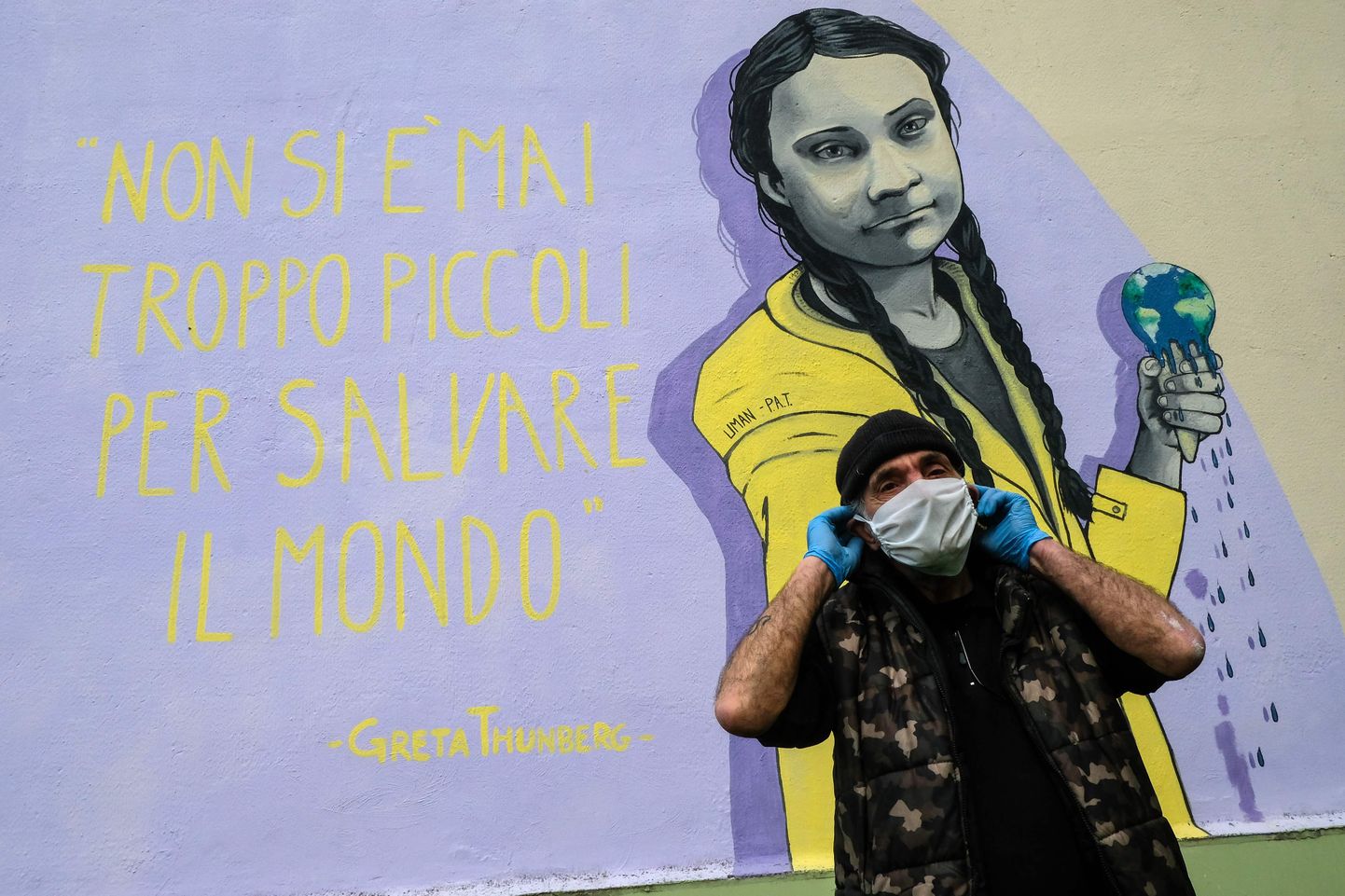 Greta Thunbergi kujutav grafiti Roomas.