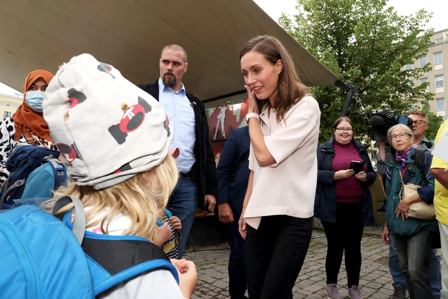 Soome peaminister Sanna Marin oli 25. augustil 2022 Hämeenlinnas sotsiaaldemokraatide sündmusel ja suhtles kohalikega