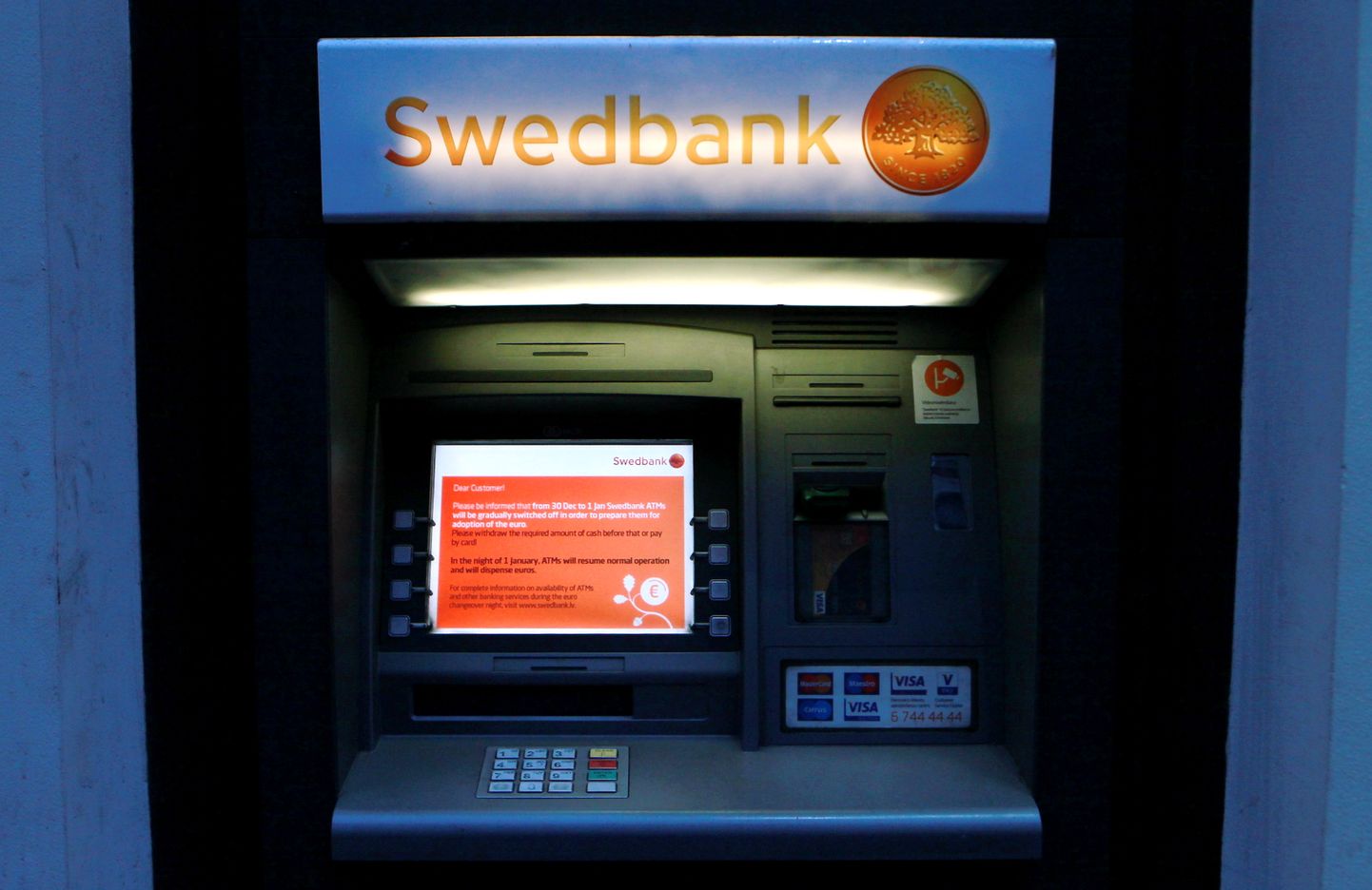 Банкомат Swedbank. Иллюстративное фото