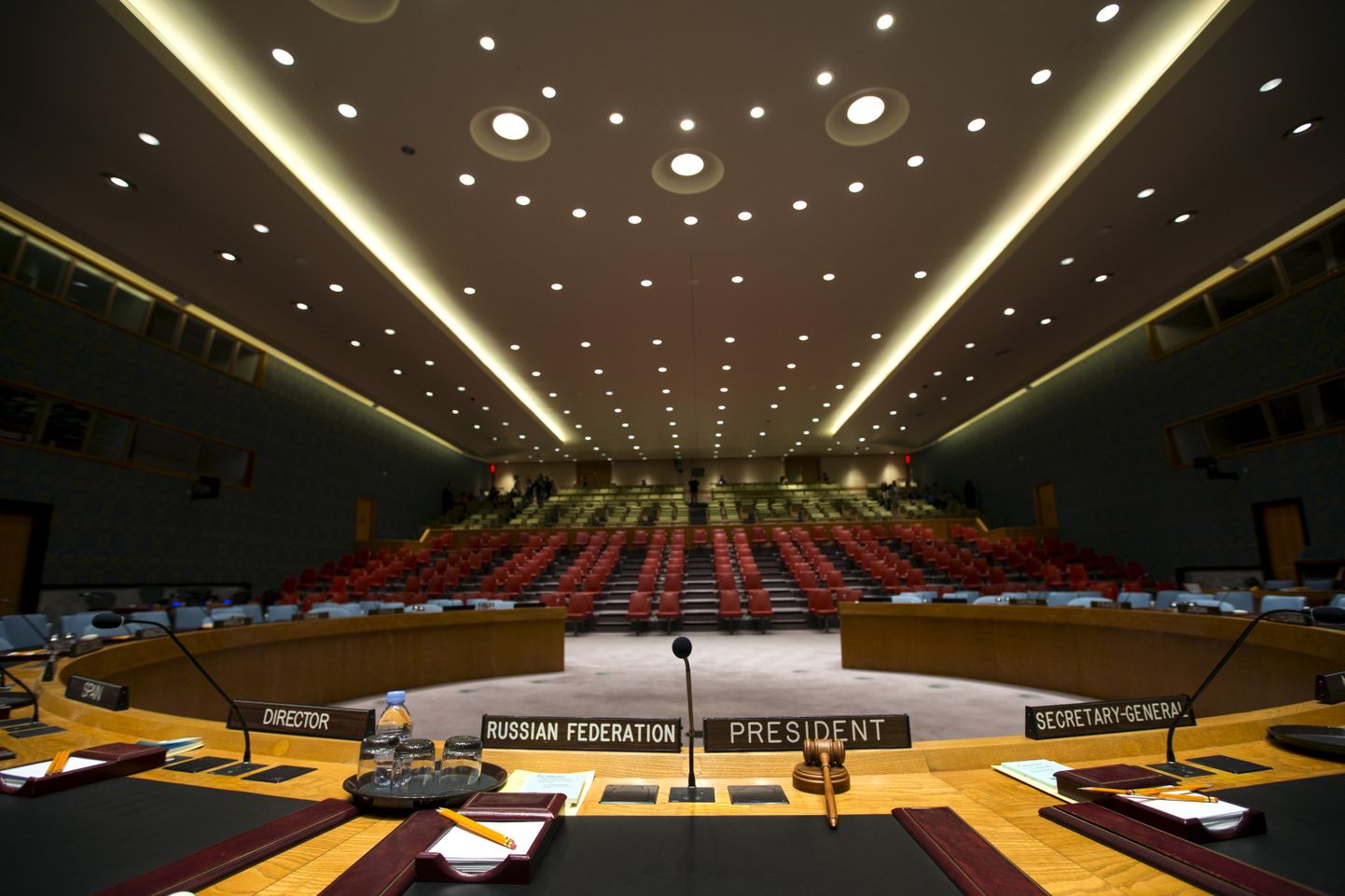 ÜRO Julgeolekunõukogu saal New Yorgis.