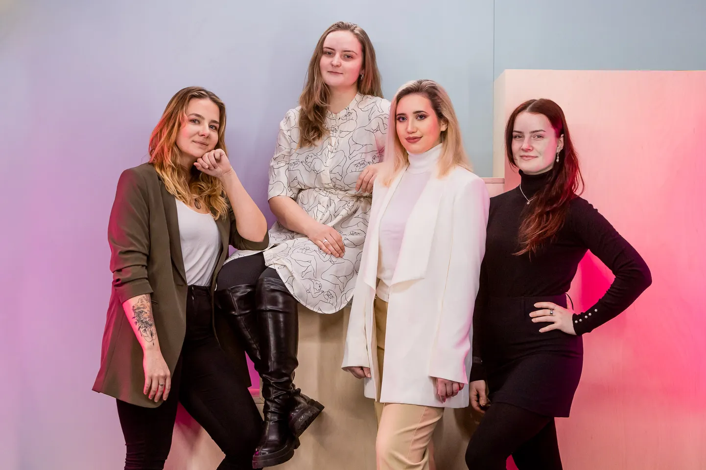 Vasakult: produtsent Liis Slugen, Betra Käsper, režii Kristin Hildebrand, operaator Luisa Valgiste