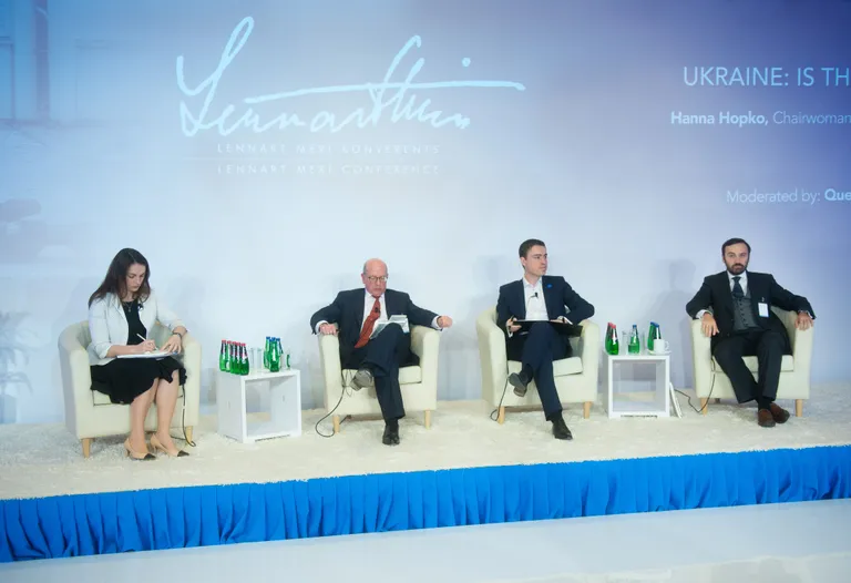Hanna Hopko, James Sherr, Taavi Rõivas ja Ilja Ponomarev. Foto: