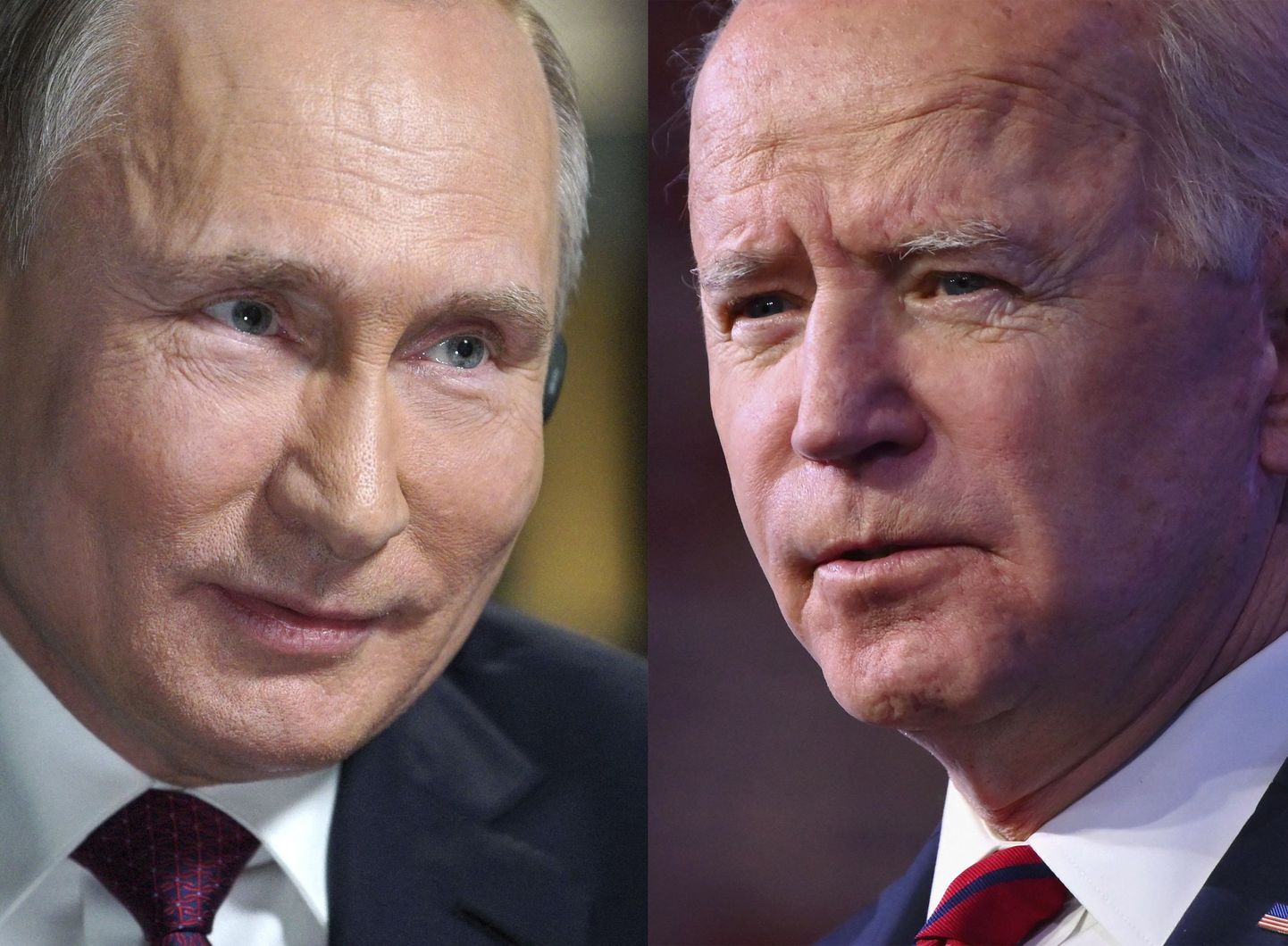 Vene president Vladimir Putin 1. märtsil 2017 (vasakul) ja USA president Joe Biden 15. jaanuar 2021.