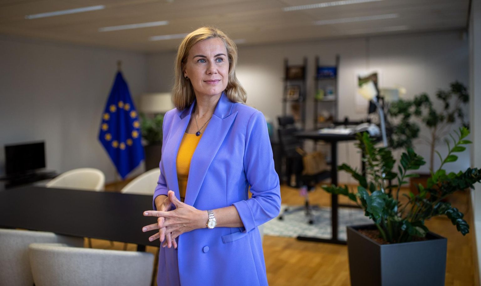 Euroopa Komisjoni energeetikavolinik Kadri Simson oma töökabinetis Brüsselis.