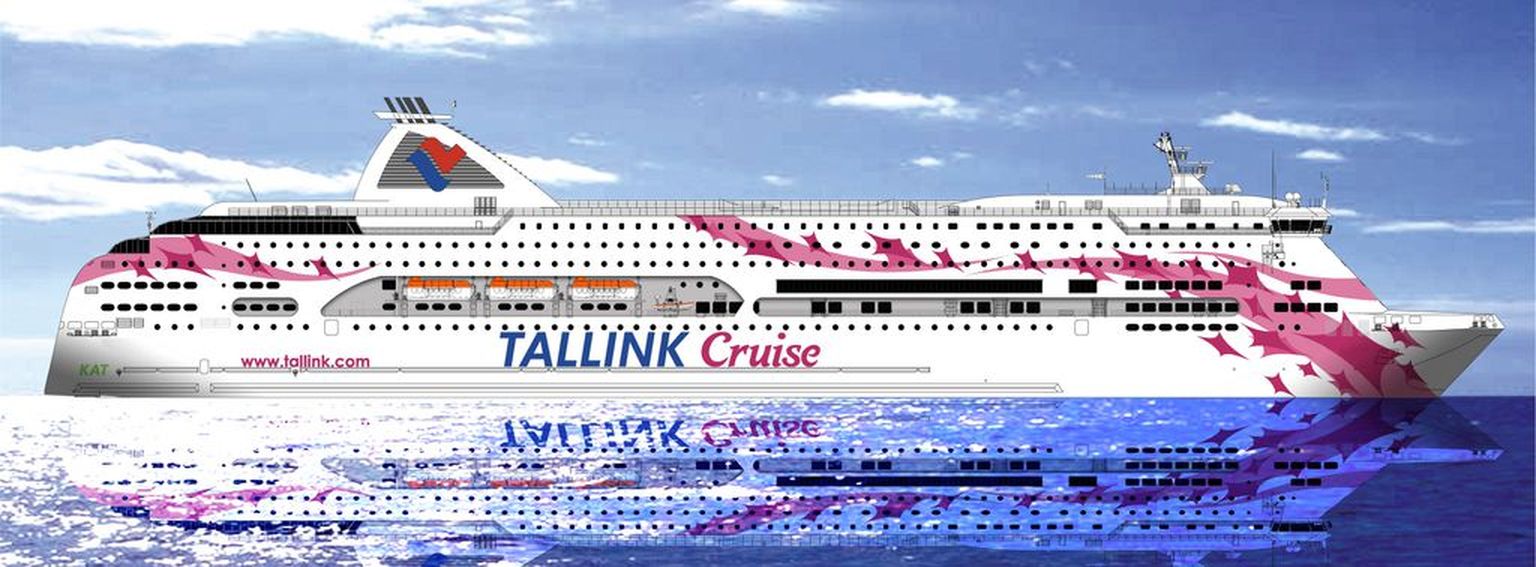 Pildil on kunstniku joonistus Tallinki laevast Baltic Princess.