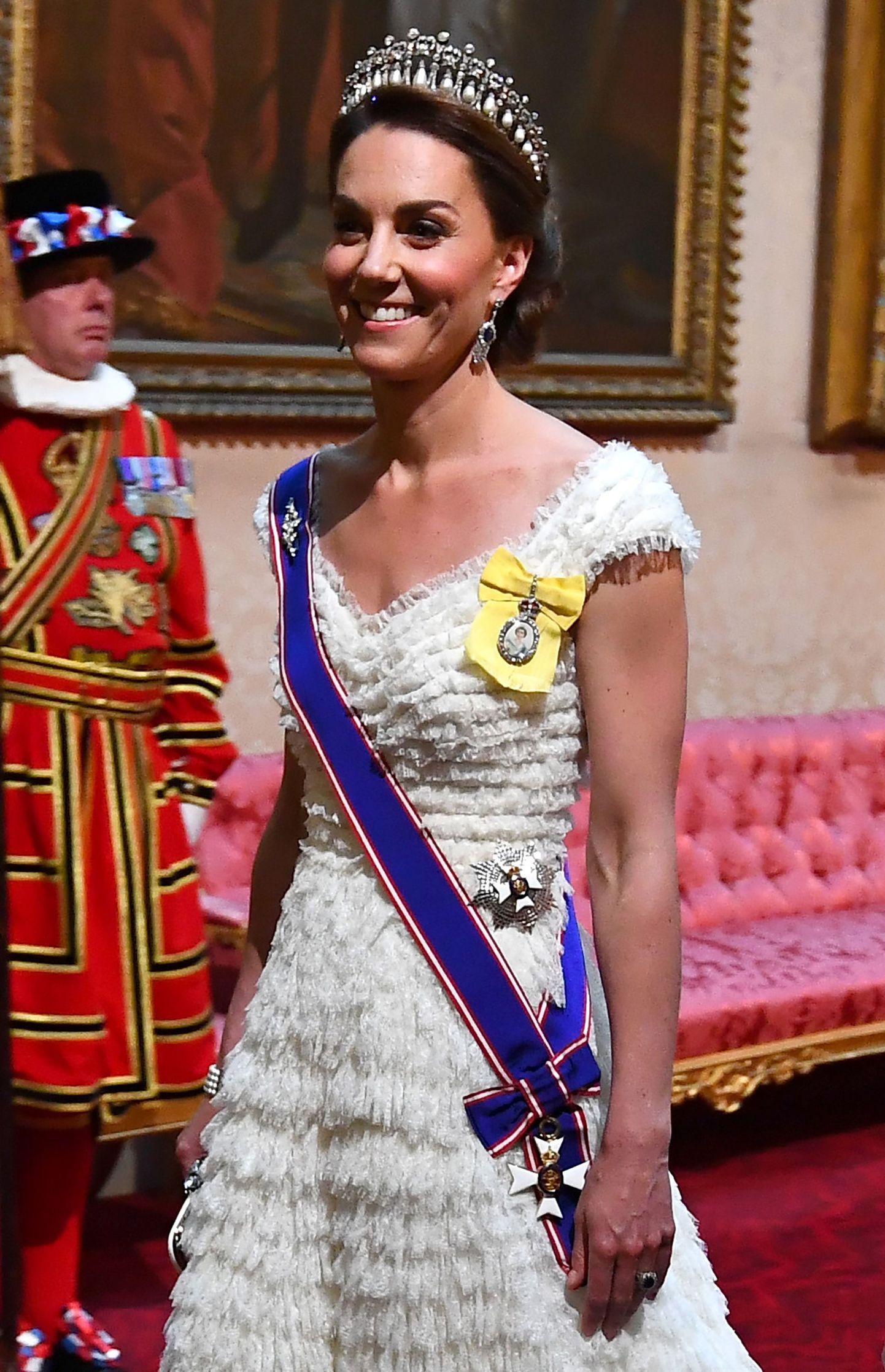 Cambridge'i hertsoginna, nüüdne Walesi printsess Catherine 3. juunil 2019 Londonis Buckinghami palees banketil