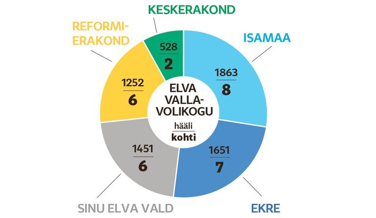 Elva valla 11 812 valimisealisest elanikust andis oma hääle 57,5 protsenti. Elva vallavolikogus on 29 kohta.