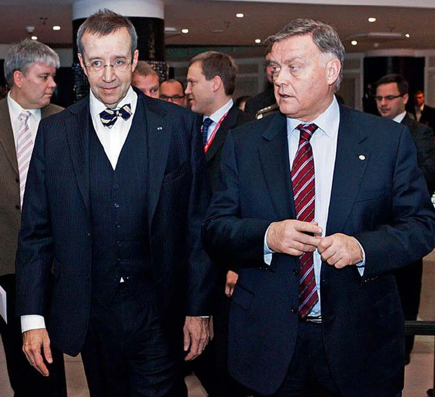 Президент Эстонии Тоомас Хендрик Ильвес и президент РЖД Владимир Якунин на февральской конференции по транзиту.