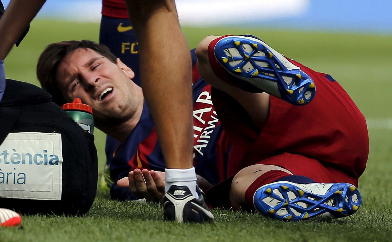 Vigastatud Lionel Messi.