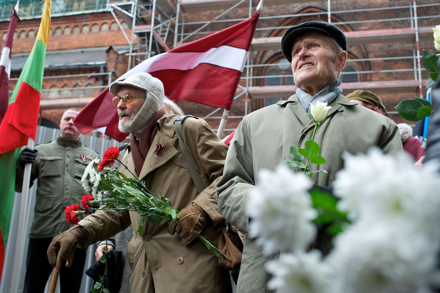 Läti veteranid leegionäride päeva marsil Riias.