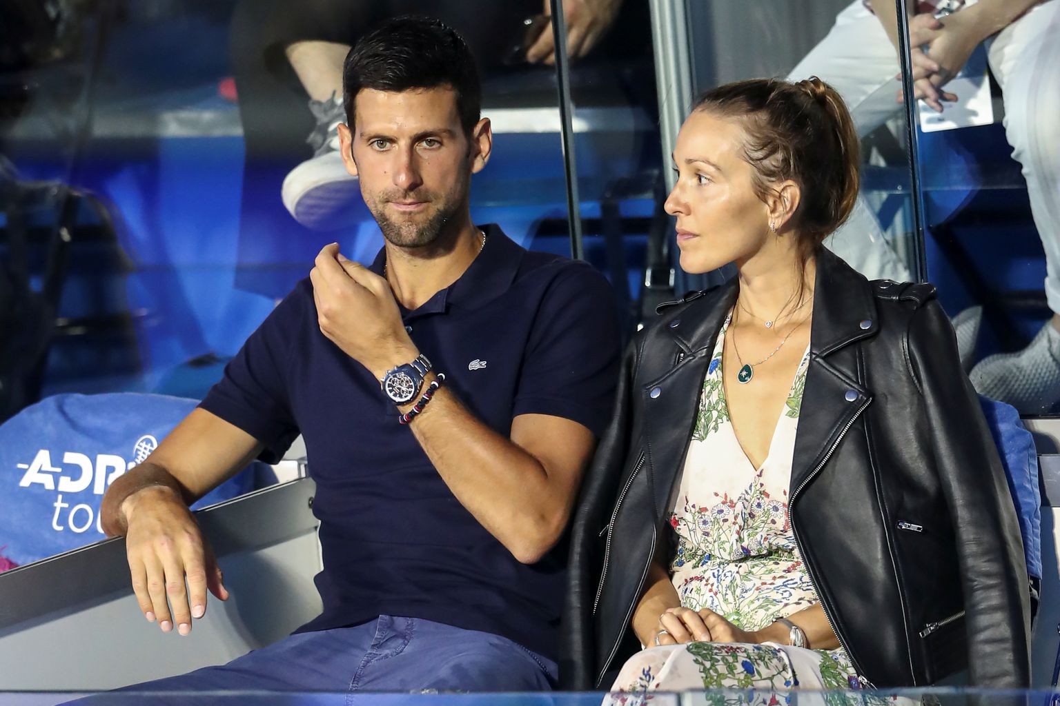 Maailma tennise esireket Novak Djokovic koos abikaasa Jelenaga mullu suvel Aadria tuuril Belgradis.