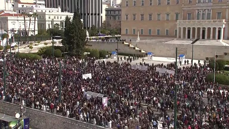 акция протеста в Афинах