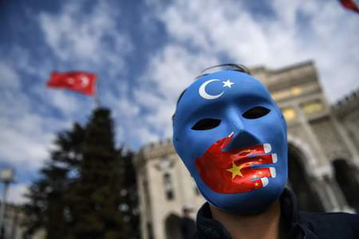 Uiguuri vähemust toetav meeleavaldus Istanbulis.