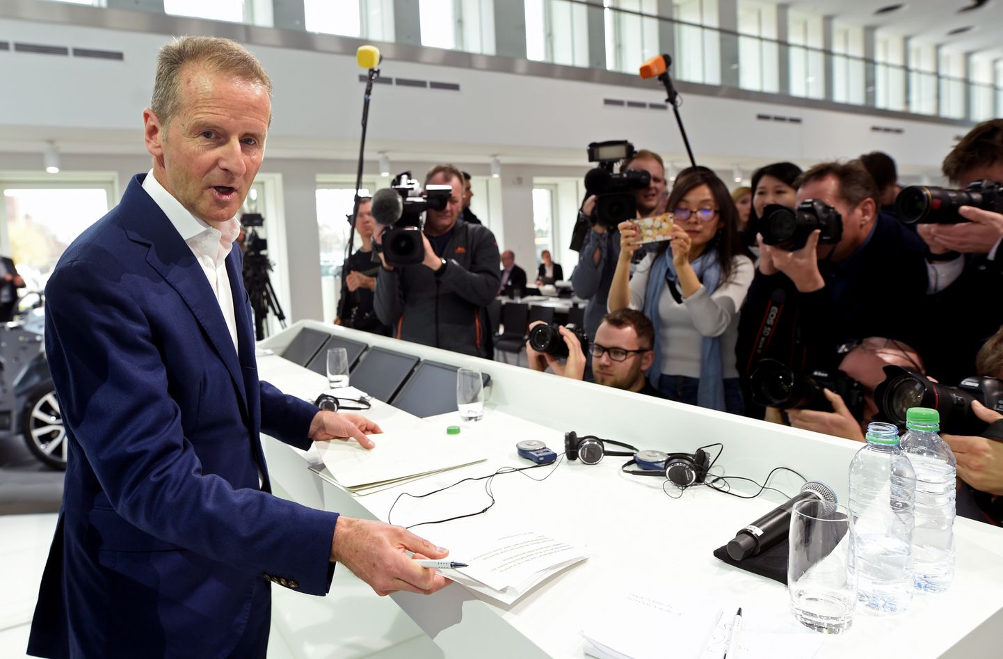 Volskwageni juht Herbert Diess eelmisel nädalal Volkswagenis toimunud pressikonverentsil.