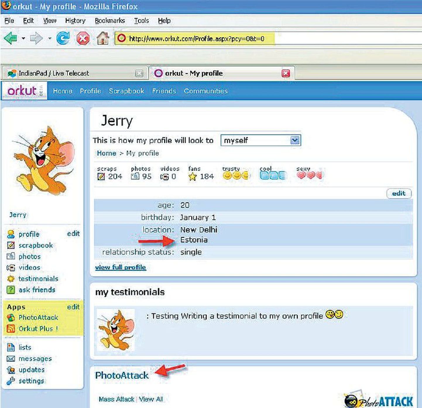 Социальная сеть Orkut.com.