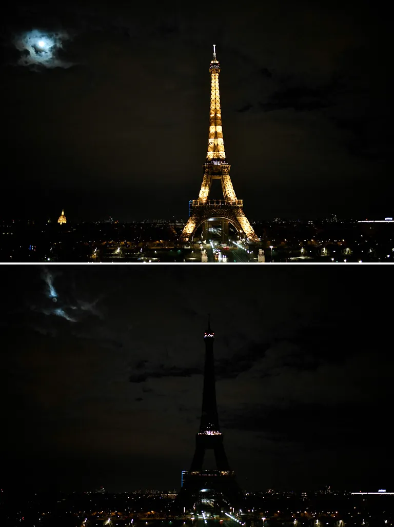 Eiffeli torn Maa tunni raames.