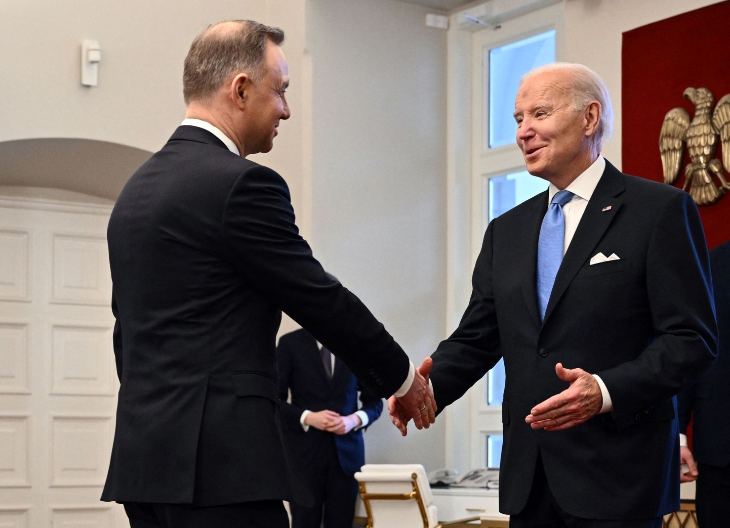 Polijas prezidents Andžejs Duda un ASV prezidents Džo Baidens