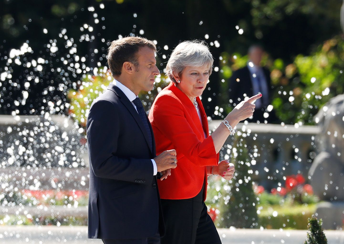 Prantsusmaa president Emmanuel Macron ja Suurbritannia peaminister Theresa May eile Salzburgis.