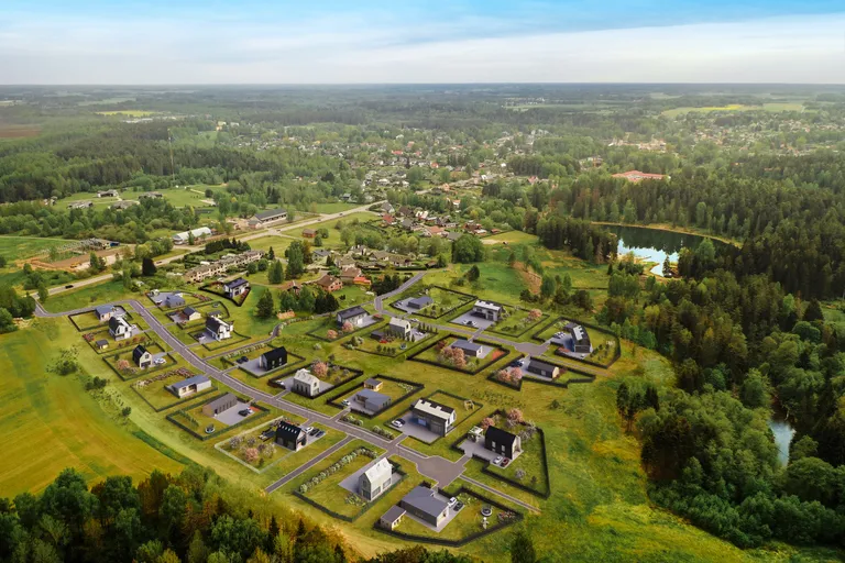 Tõrva noorepere elurajooni detailplaneeringu illustratiivne visualiseering.