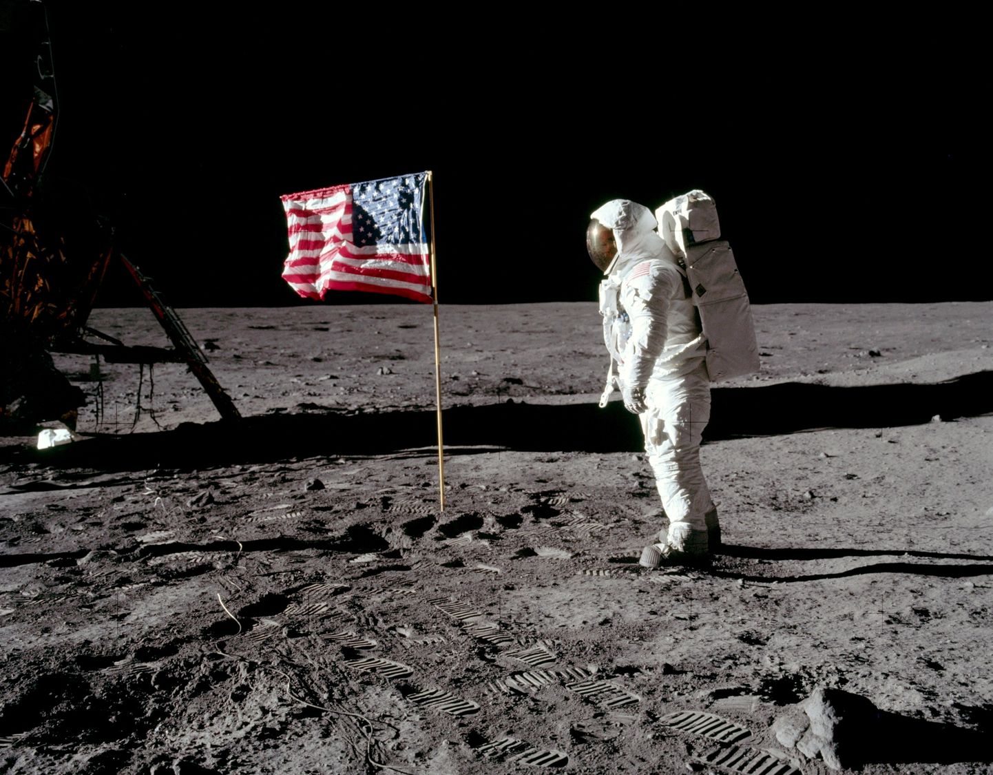 Bazs Oldrins uz Mēness 1969. gadā.
