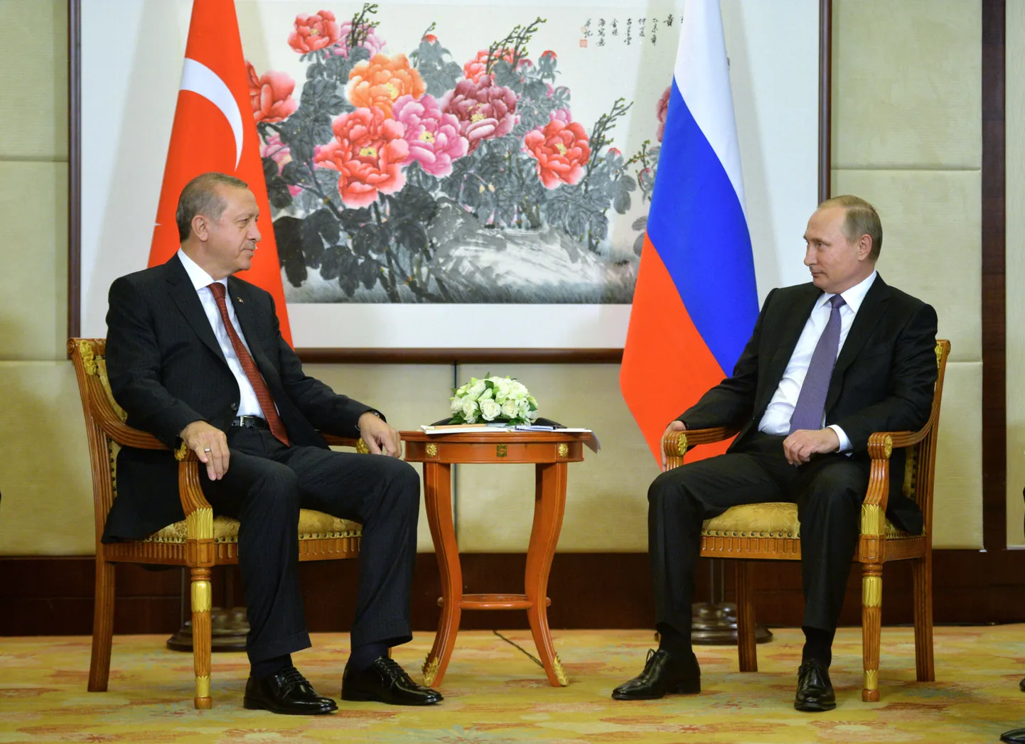 Владимир Путин и Реджеп Тайип Эрдоган на саммите G20.