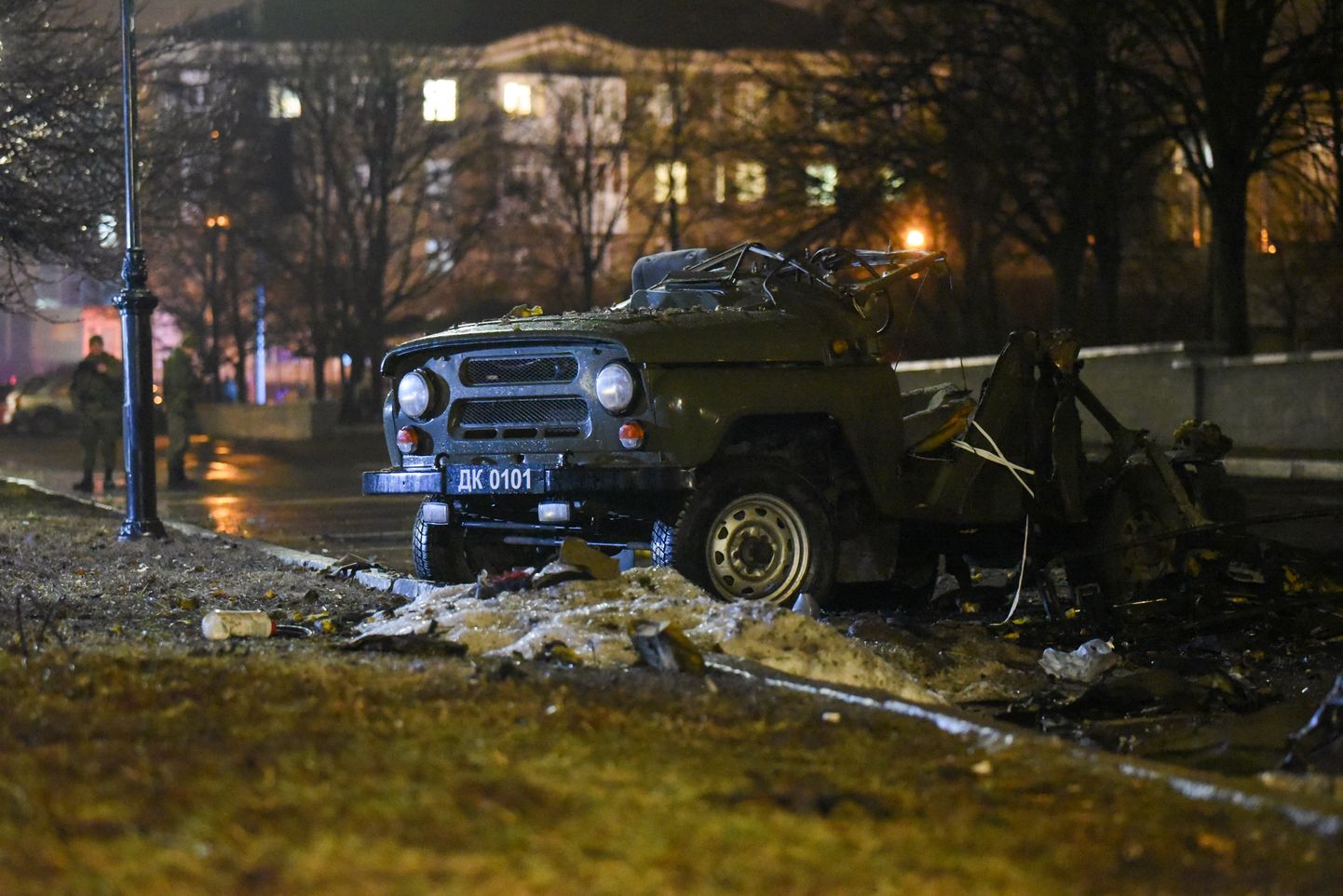Foto Donetski kesklinnas lavastatud plahvatusest.