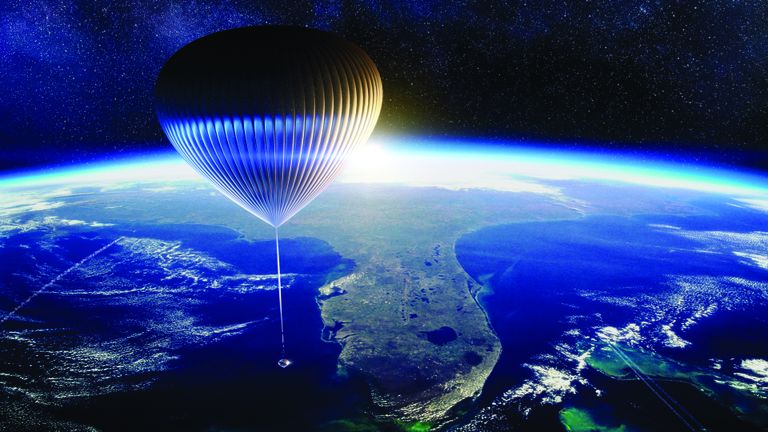 Floridas asuva ettevõtte Space Perspective kosmosekapsli viib 30 kilomeetri kõrgusele hiiglaslik vesinikuõhupall.