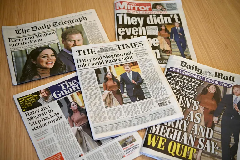 Briti väljaanded teatasid esileheküljel prints Harry ja Sussexi hertsoginna Meghani lahkumisest kuninglikust perest