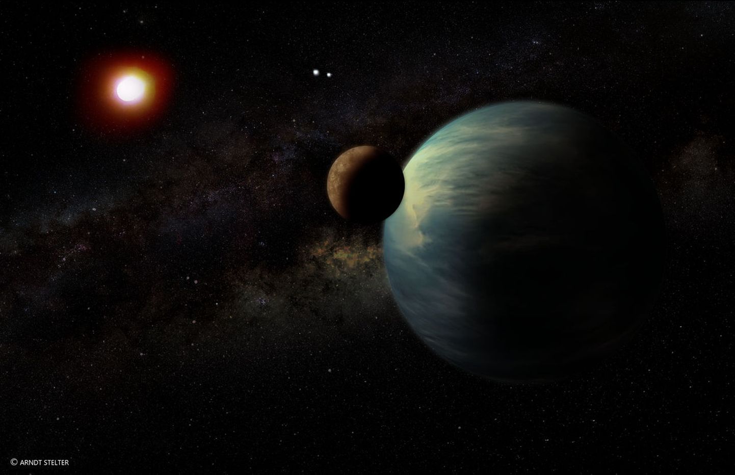 Meist ligi nelja valgusaasta kaugusel asuv Proxima Centaur on lähim täht, kuhu välja pakutud uue tehnoloogiaga võiks kohale jõuda juba sel sajandil. Pildil on kunstniku ettekujutus sellest, mis meid seal praeguste teadmiste põhjal ees ootaks.