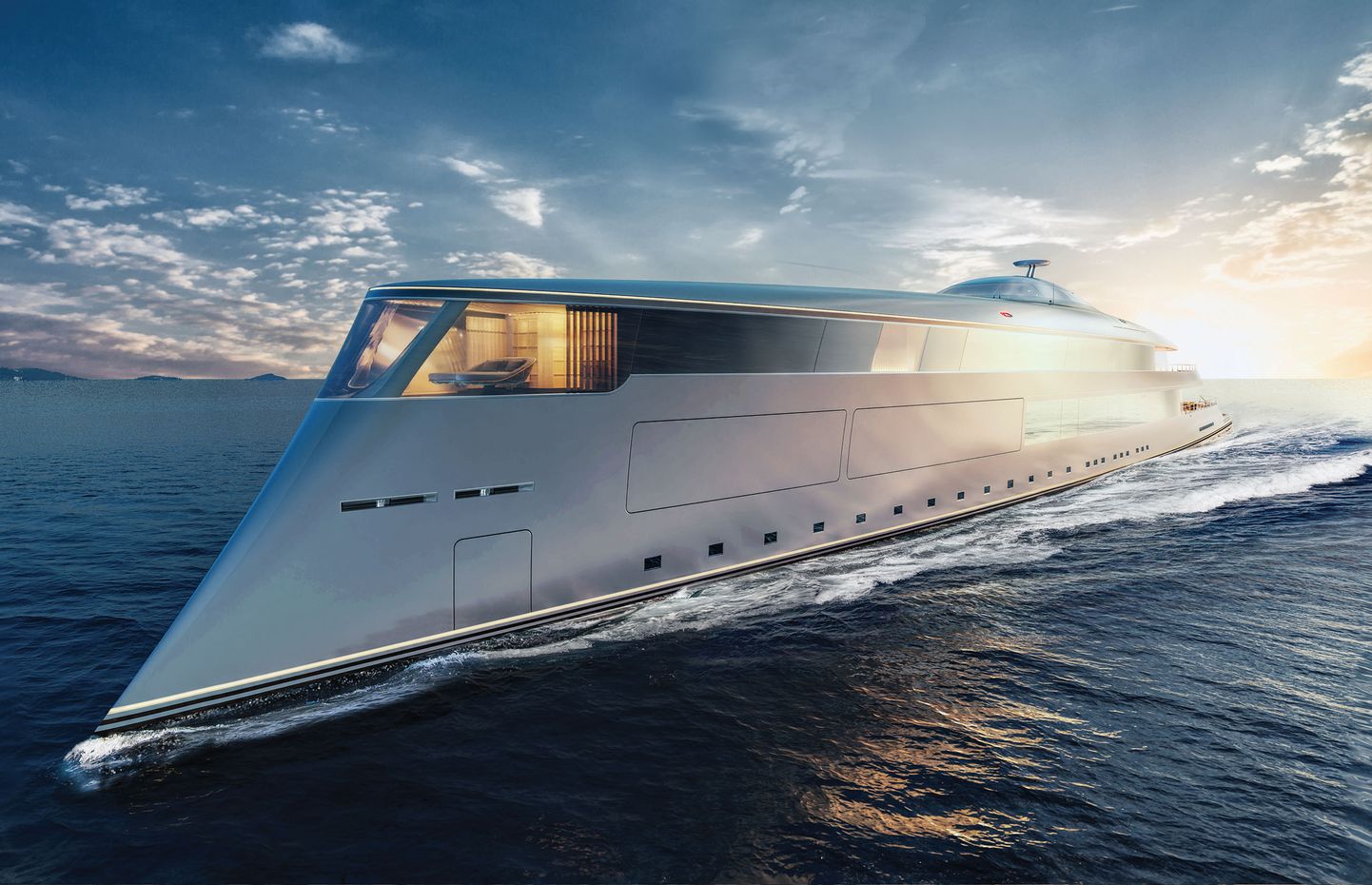 Hollandi jahtide disainifirma Sinot Yacht&Architecture Design arvutijoonistus uuest luksusjahist Aqua