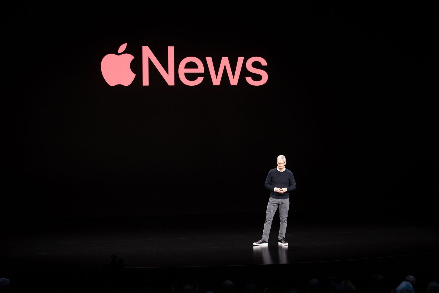 Apple'i juht Tim Cook 25. märtsil ettevõtte teenuseid tutvustamas.